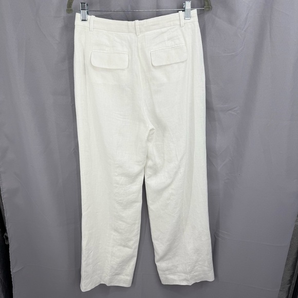 J.Crew Essential Wide Leg Pant In White Linen Size 2 Spring 2024 - Picture 3 of 7